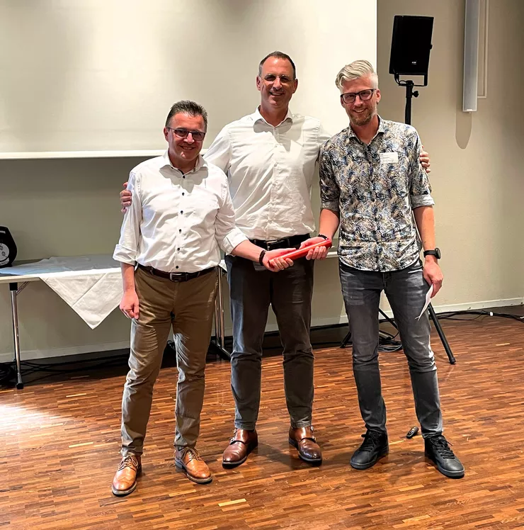 Passing the baton: Reto Hagger, Olivier Aebi and Juri Schuler (from left)